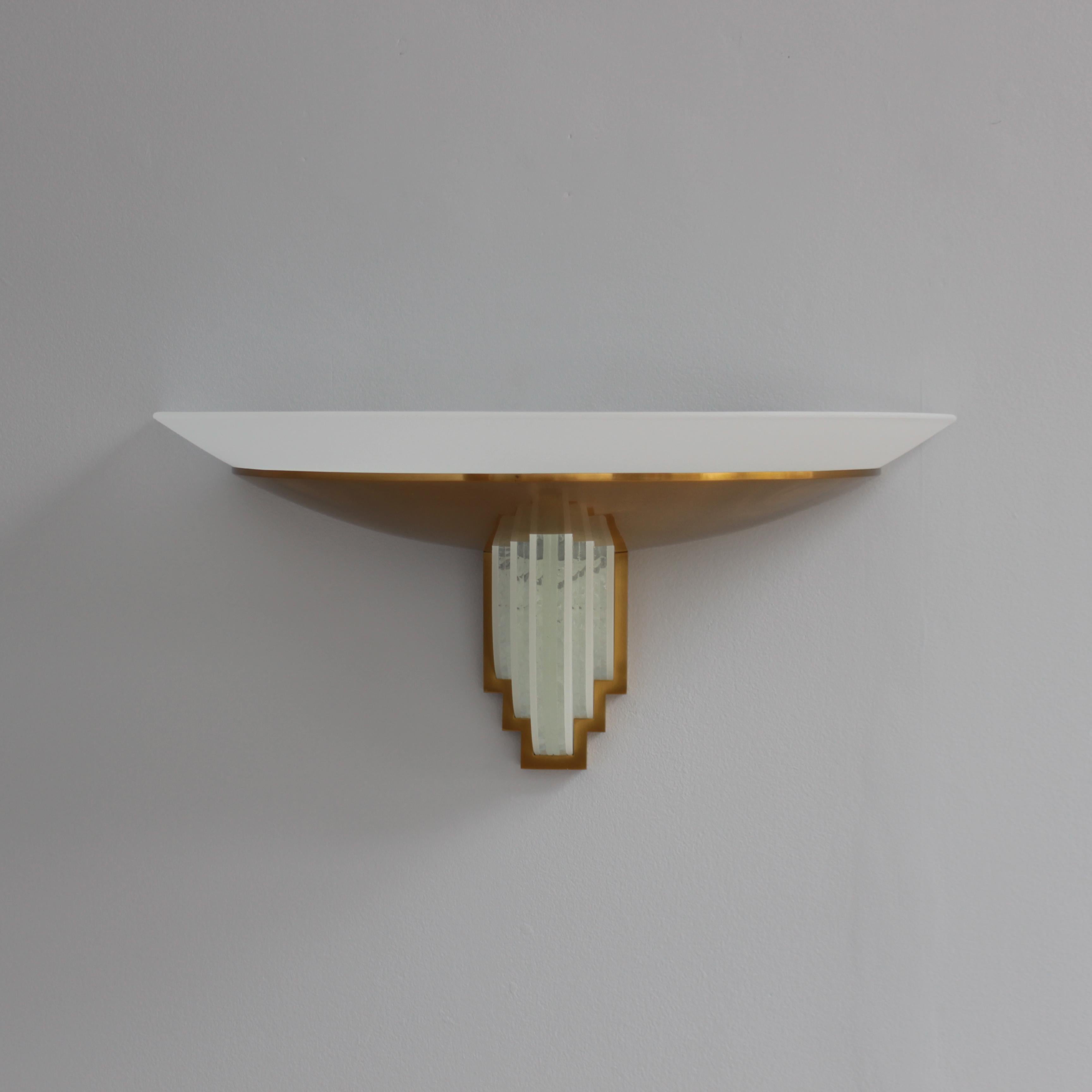 Mid-19th Century A Fine French Art Deco Bronze and Cut Glass Sconce by Perzel For Sale