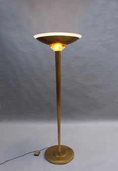 Französische Stehlampe aus Bronze und Glas im Art déco-Stil von Jean Perzel, Art déco
