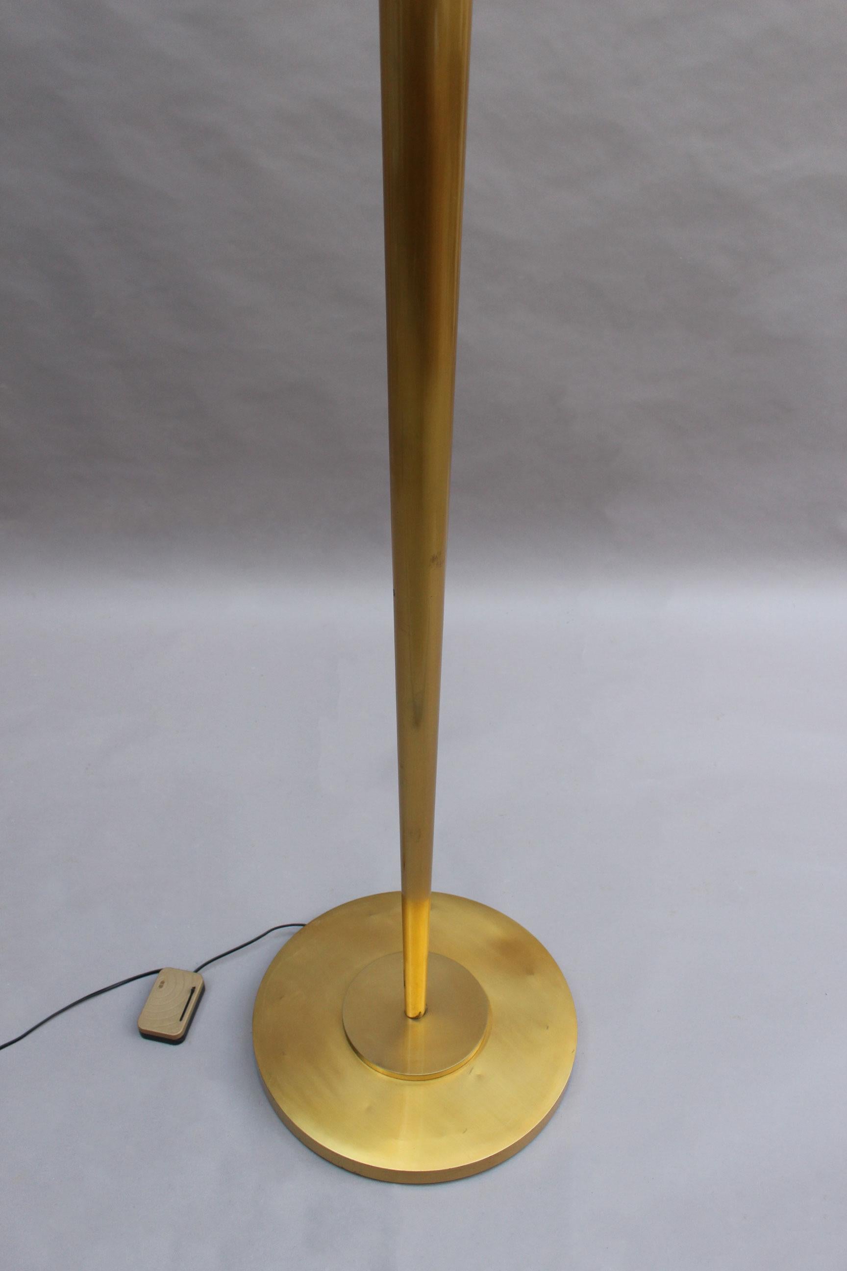 Fine French Art Deco Bronze and Glass Floor Lamp by Jean Perzel For Sale 2