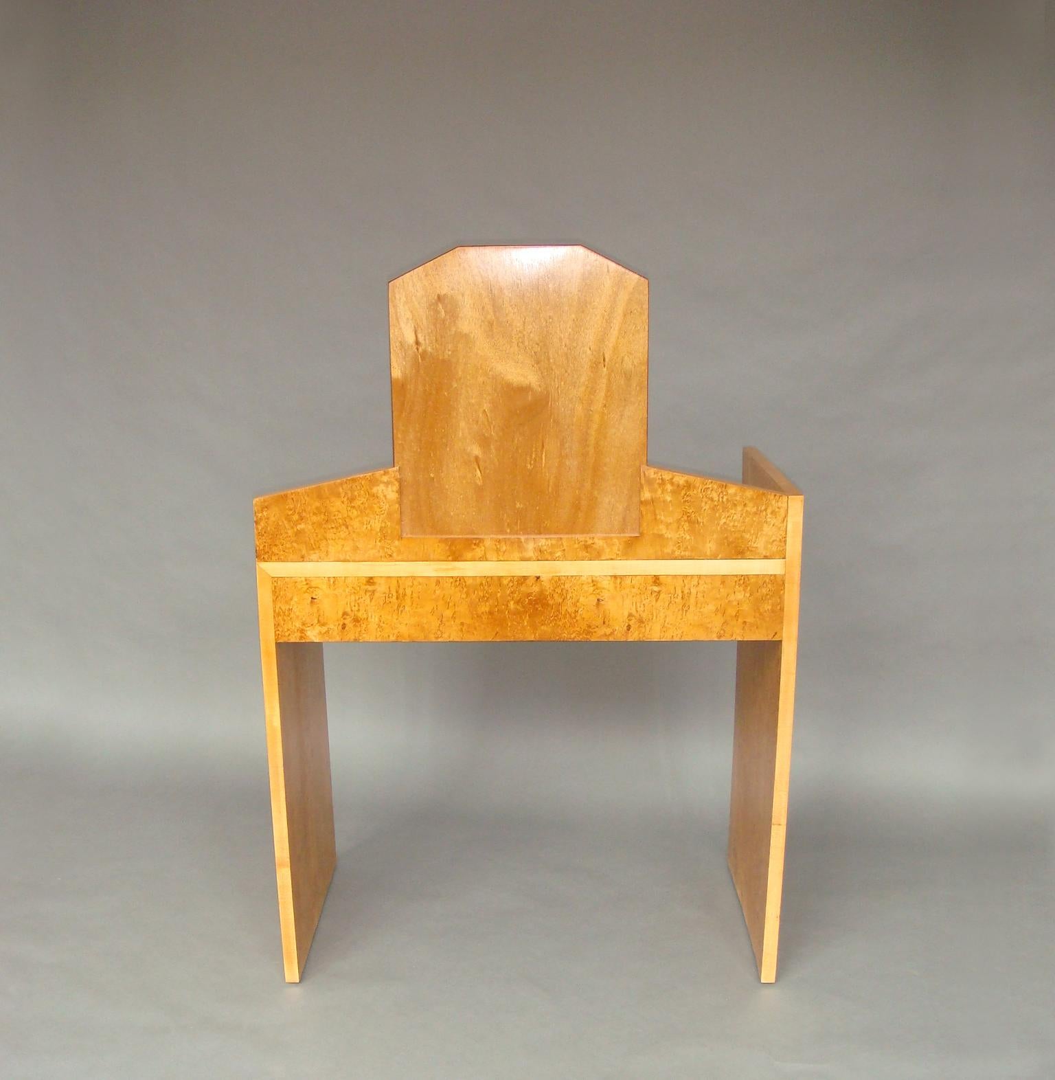 A Fine French Art Deco Burled Birch Vanity For Sale 1