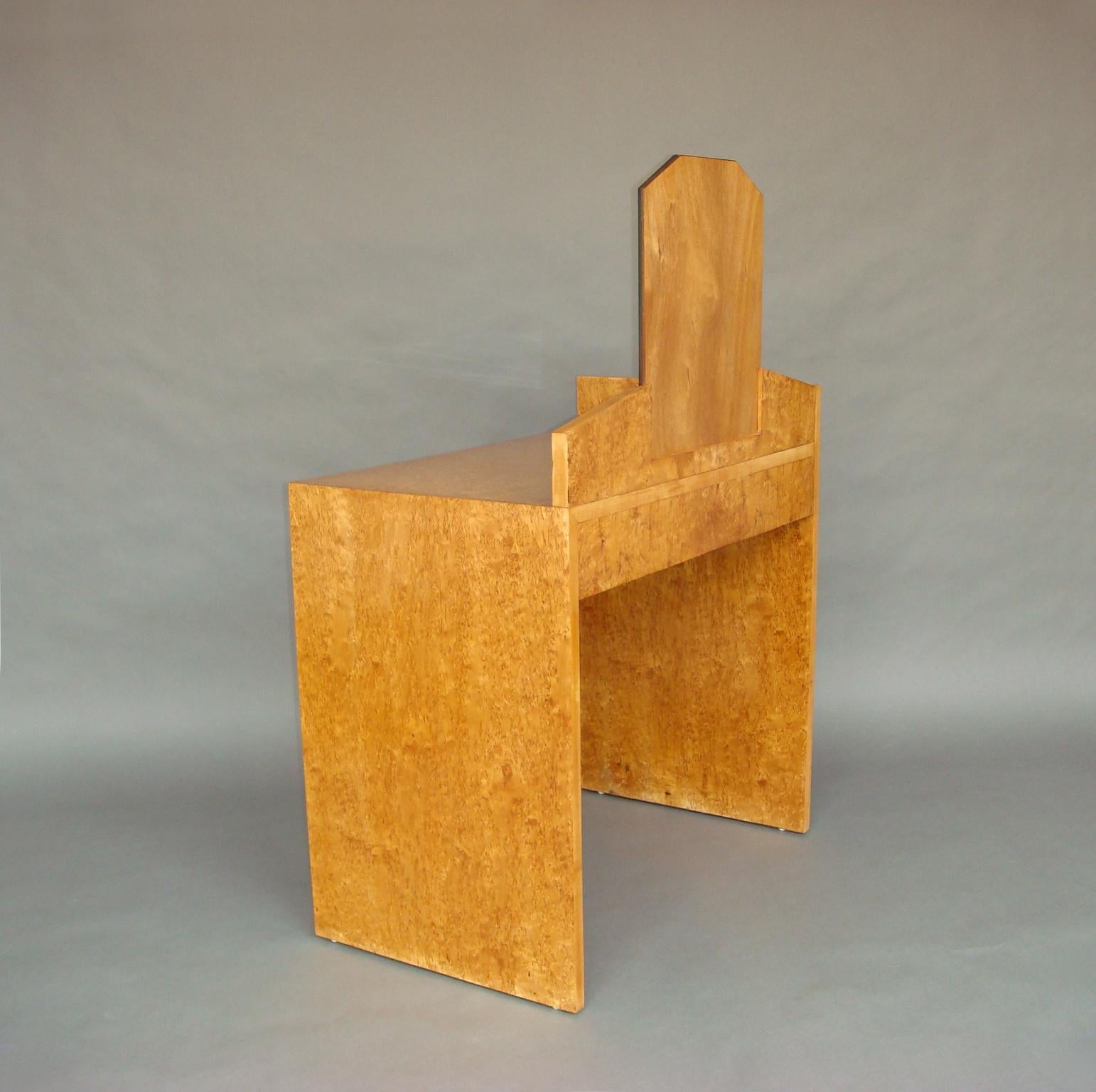 A Fine French Art Deco Burled Birch Vanity For Sale 2