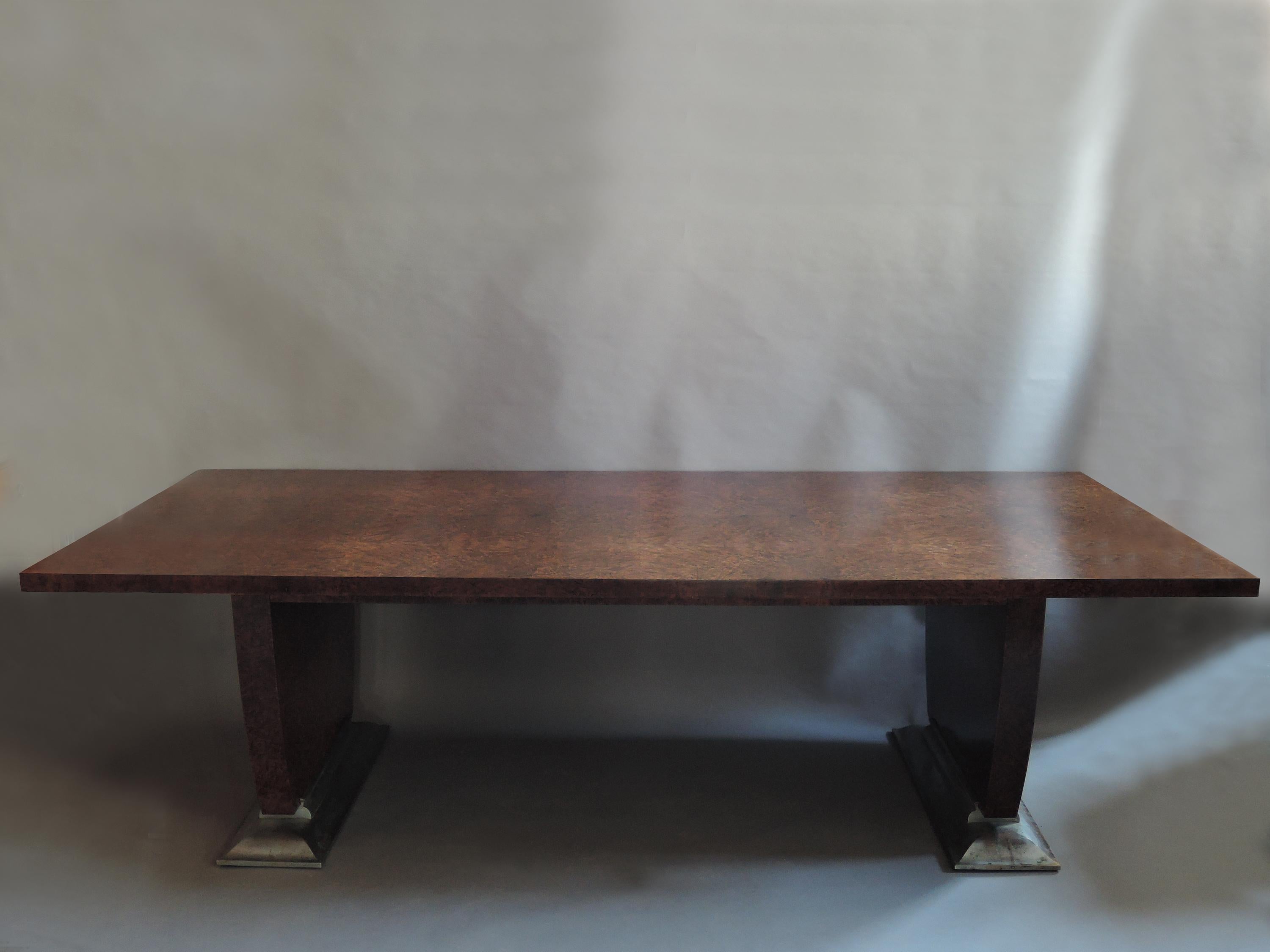 Early 20th Century A Fine French Art Deco Dining Table by Jules Leleu