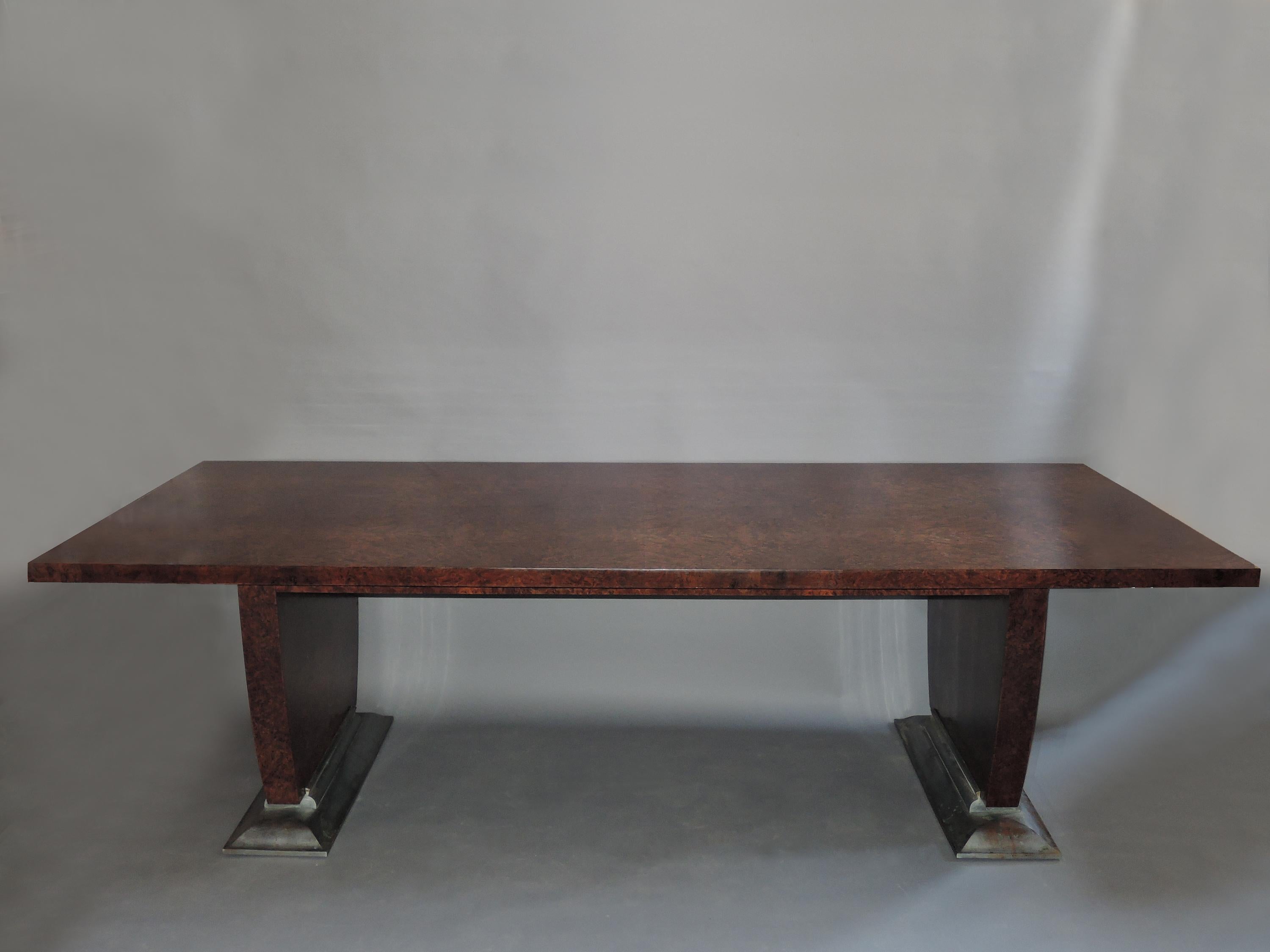 A Fine French Art Deco Dining Table by Jules Leleu In Good Condition In Long Island City, NY