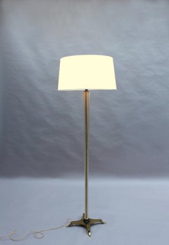 Fine French Art Deco Glass and Bronze Floor Lamp
