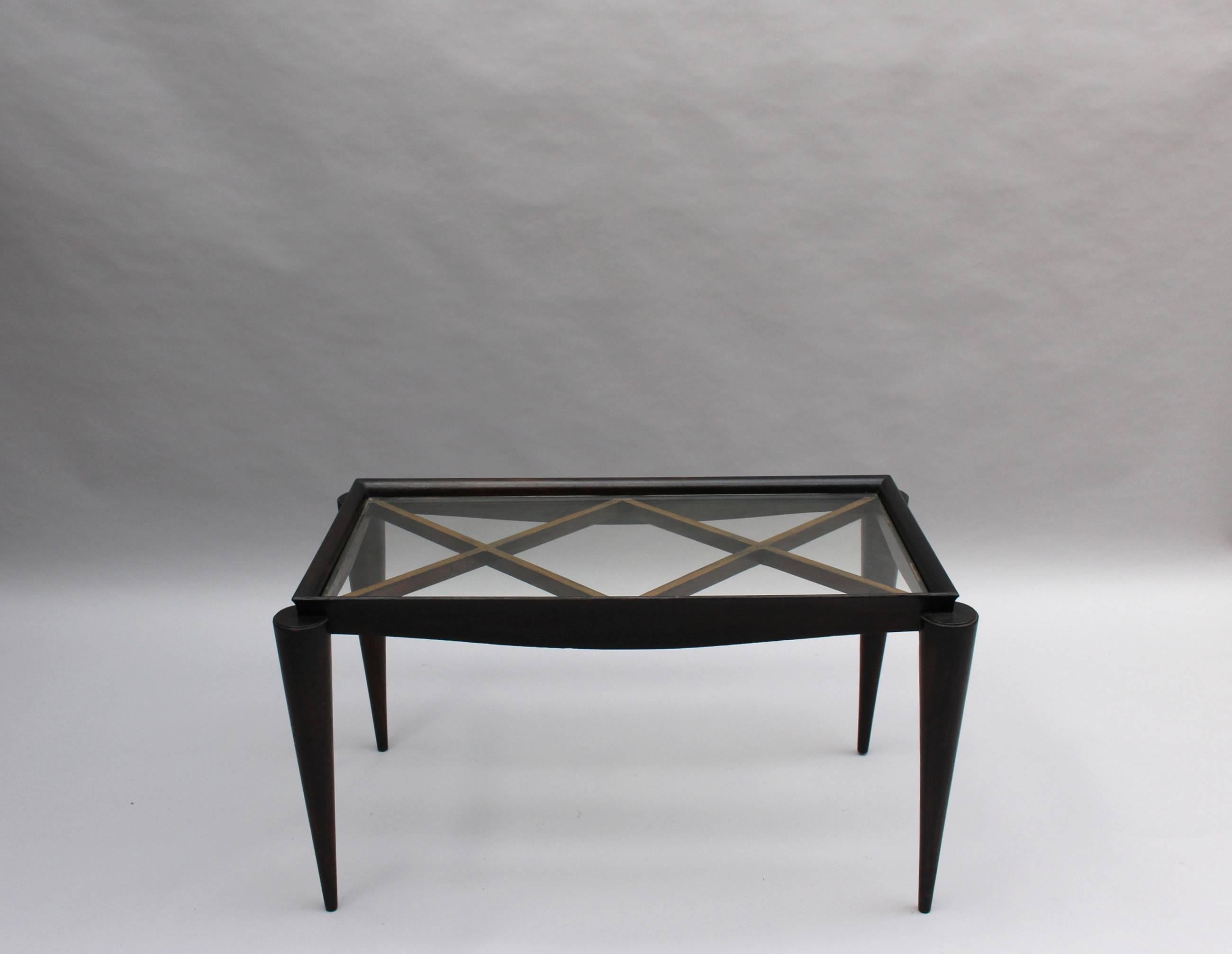 Fine French Art Deco Lacquered Coffee Table by Maxime Old In Good Condition For Sale In Long Island City, NY