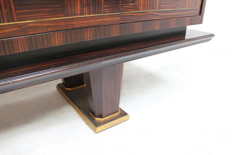 Fine French Art Deco Macassar Ebony Sideboard by Dominique For Sale 8