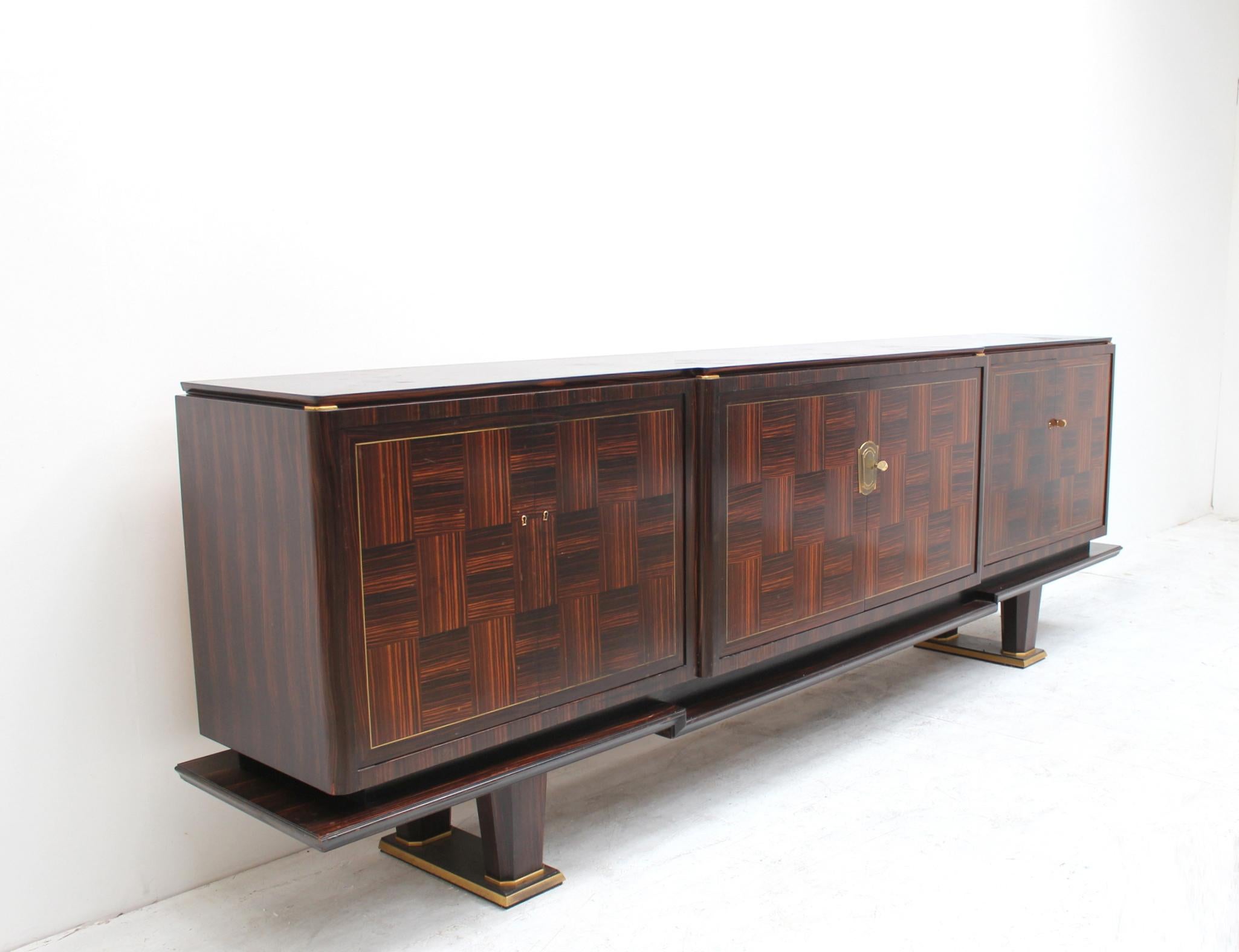 Mid-20th Century Fine French Art Deco Macassar Ebony Sideboard by Dominique