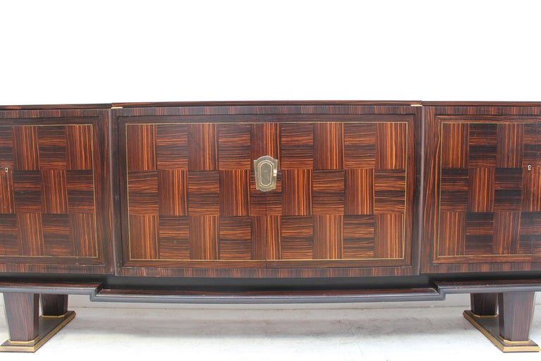 Fine French Art Deco Macassar Ebony Sideboard by Dominique For Sale 3