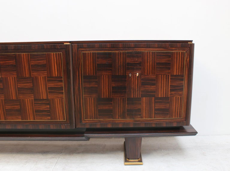 Fine French Art Deco Macassar Ebony Sideboard by Dominique For Sale 4