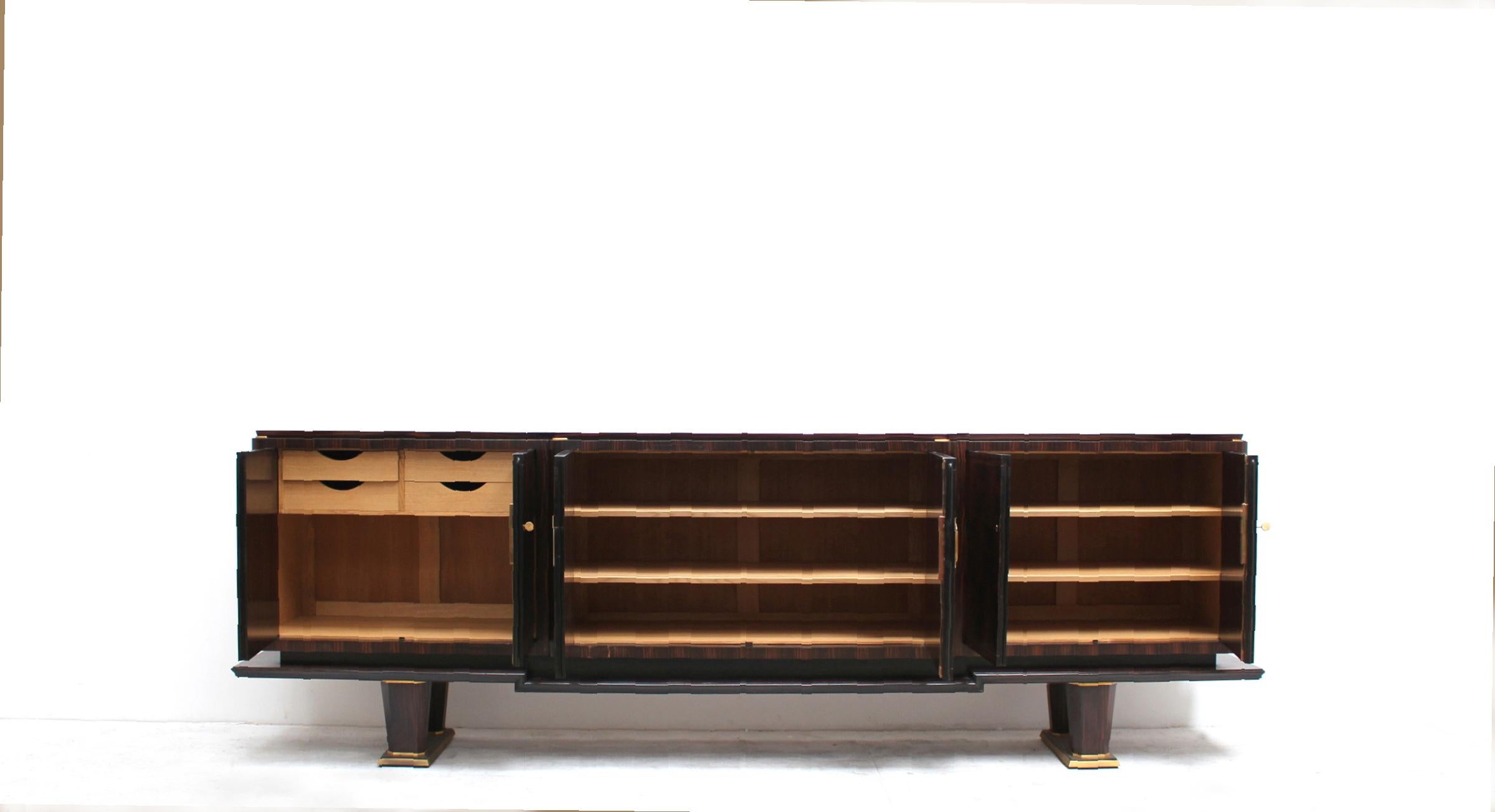 Fine French Art Deco Macassar Ebony Sideboard by Dominique 5