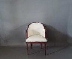 Fauteuil de bureau Art Déco français en acajou et amboyna