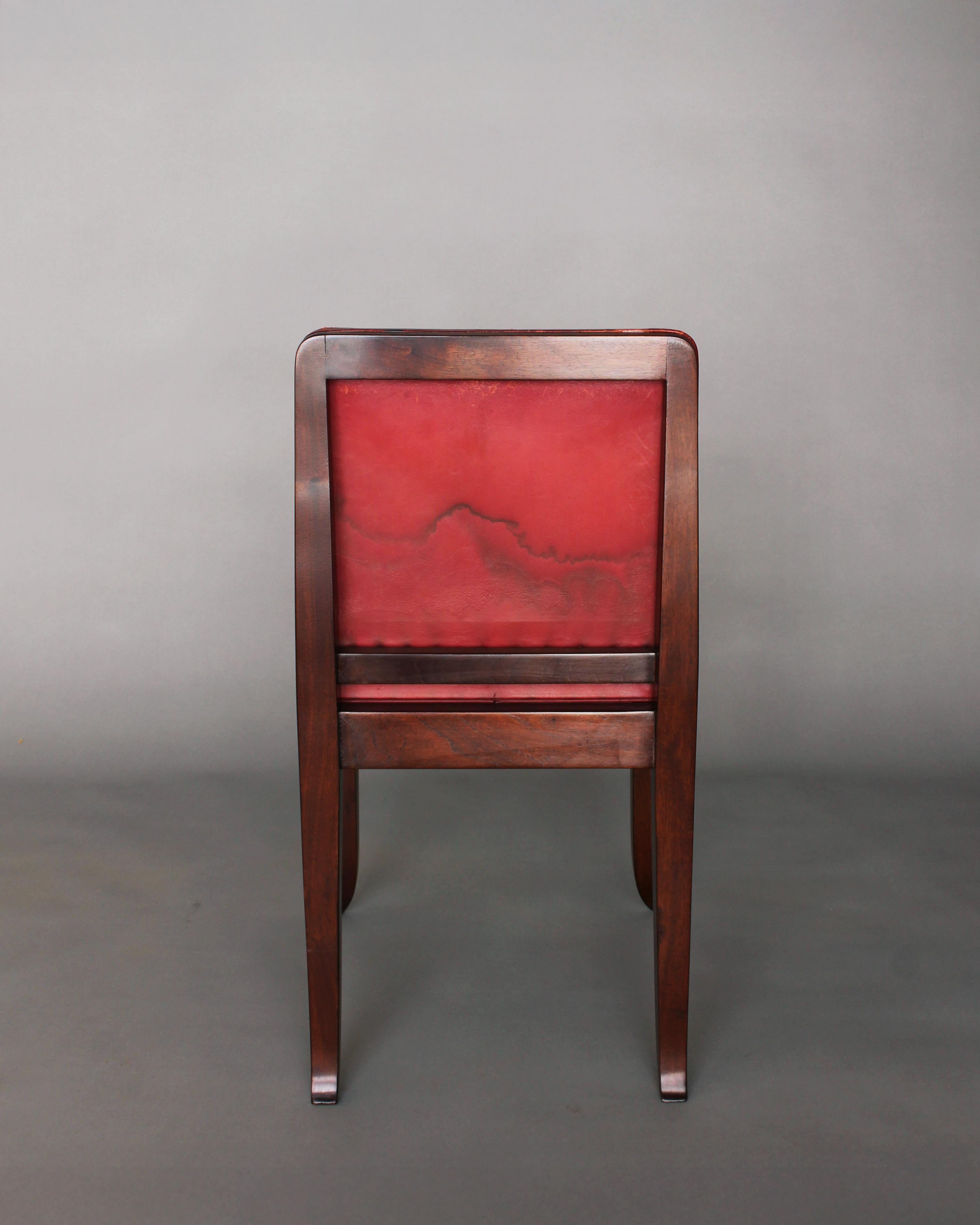 A Fine French Art Deco Mahogany Side Chairs 1