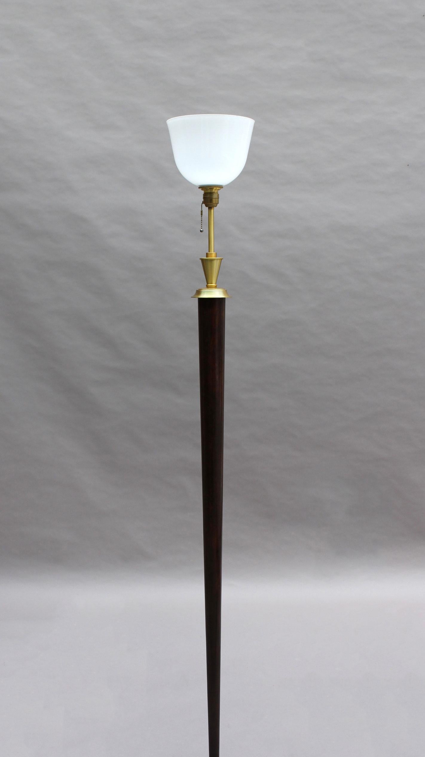 Fine French Art Deco Patinated Brass Floor Lamp 10