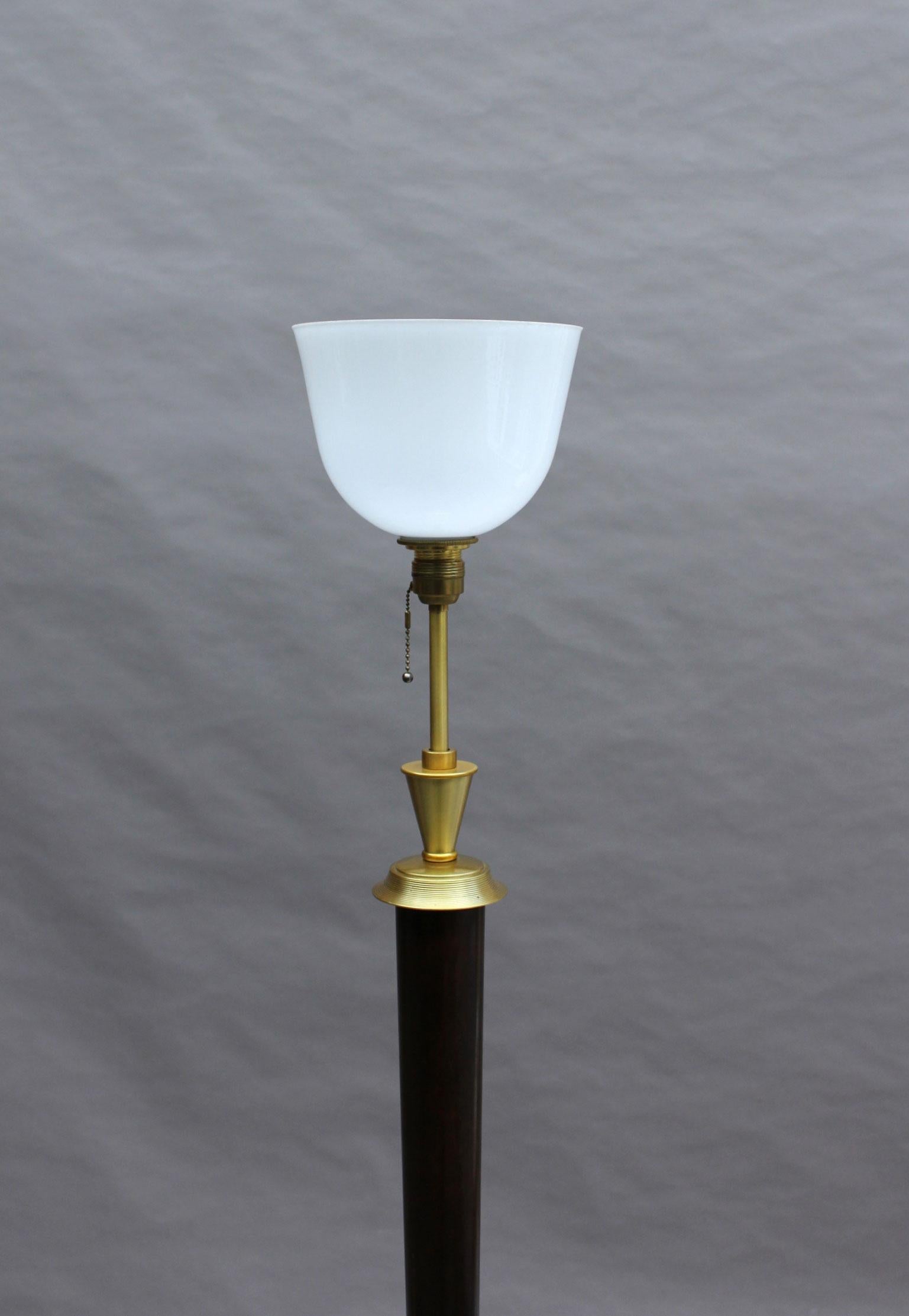 Fine French Art Deco Patinated Brass Floor Lamp 11