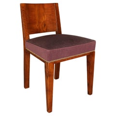A Fine French Art Deco Walnut Side Chairs