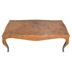 Fine French Country Marketry Triallage Design Pattern Coffee Table