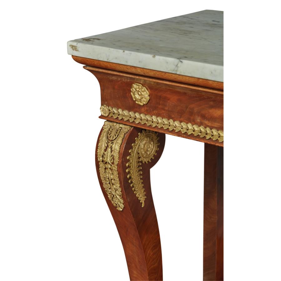 Fine Russian Empire Ormolu-Mounted Mahogany Console Table, Circa 1815 In Good Condition In New York, NY