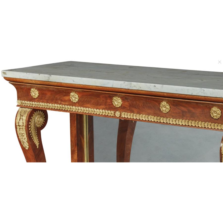 Bronze Fine Russian Empire Ormolu-Mounted Mahogany Console Table, Circa 1815