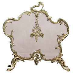 A fine French Gilt Brass Fireplace Fire Screen of Rococo Form