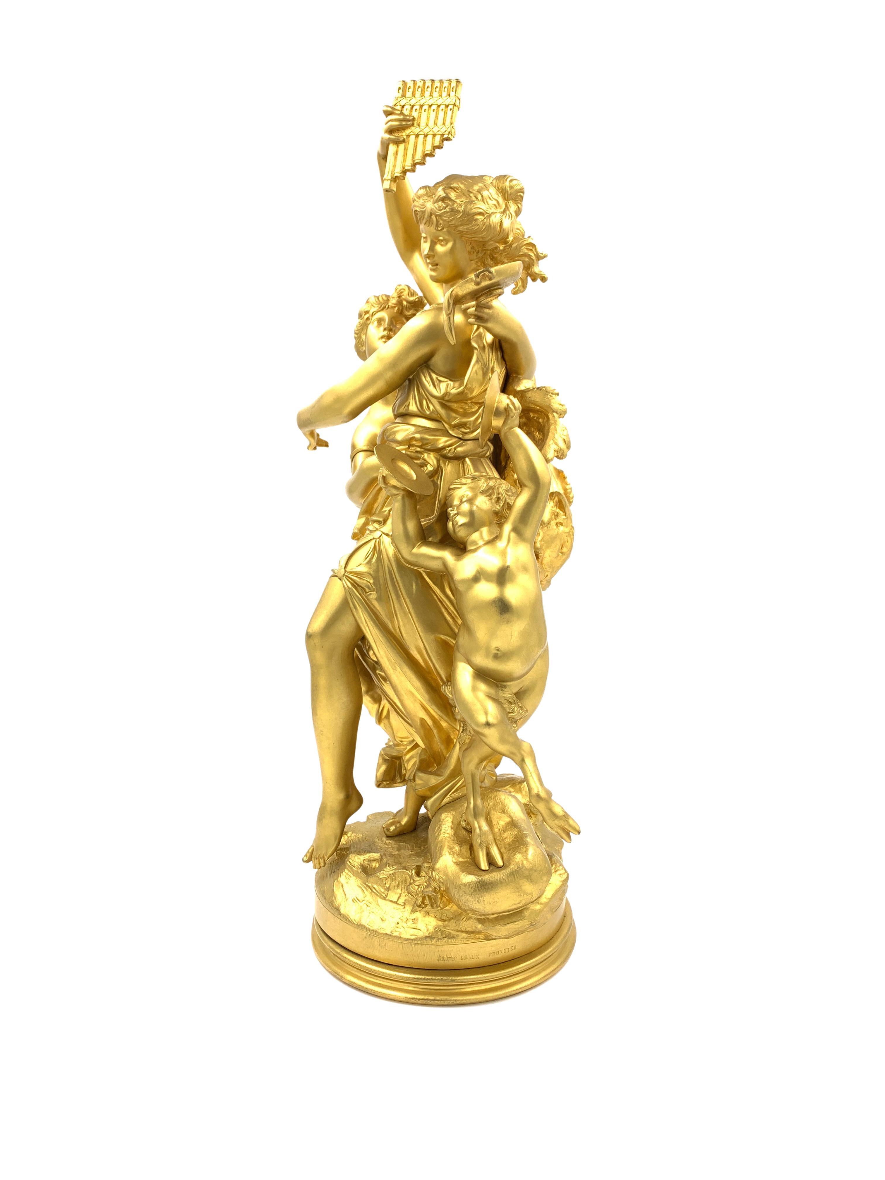Fine French Gilt Bronze Bacchic Figural Group In Good Condition In London, GB