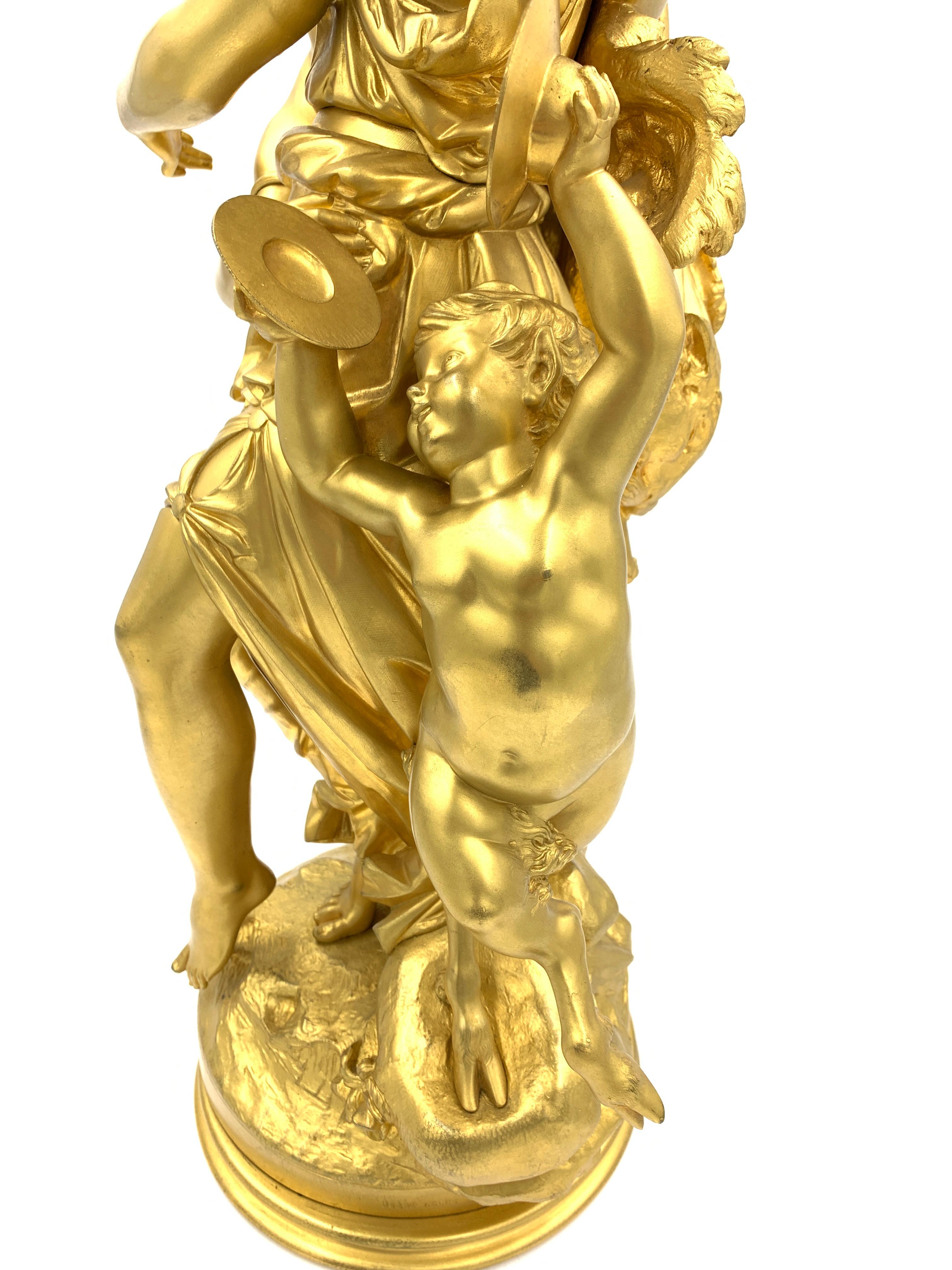 19th Century Fine French Gilt Bronze Bacchic Figural Group