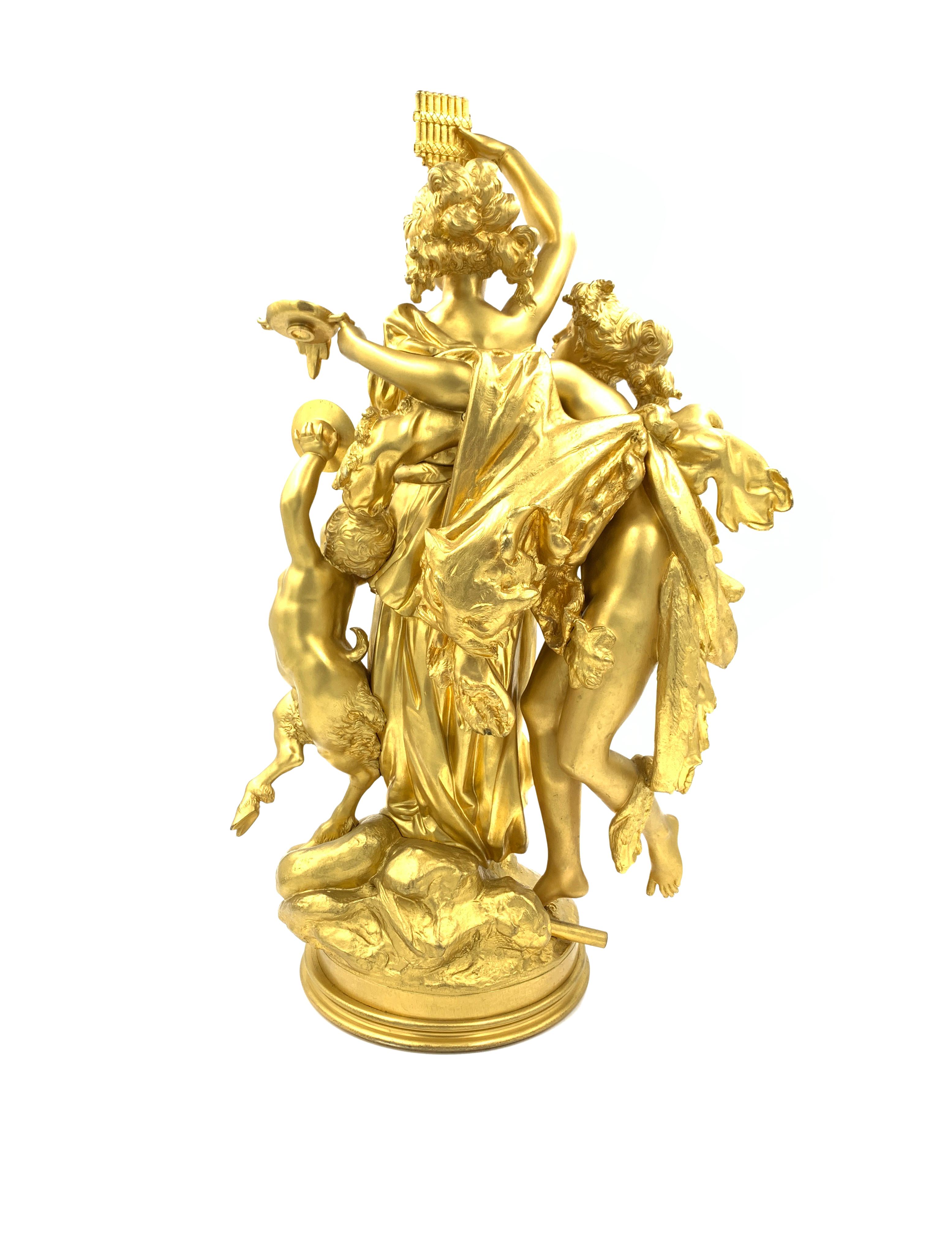 Fine French Gilt Bronze Bacchic Figural Group 2