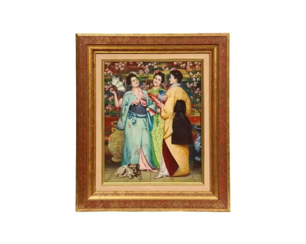 (French School), A fine quality French Japonisme oil on canvas painting of 