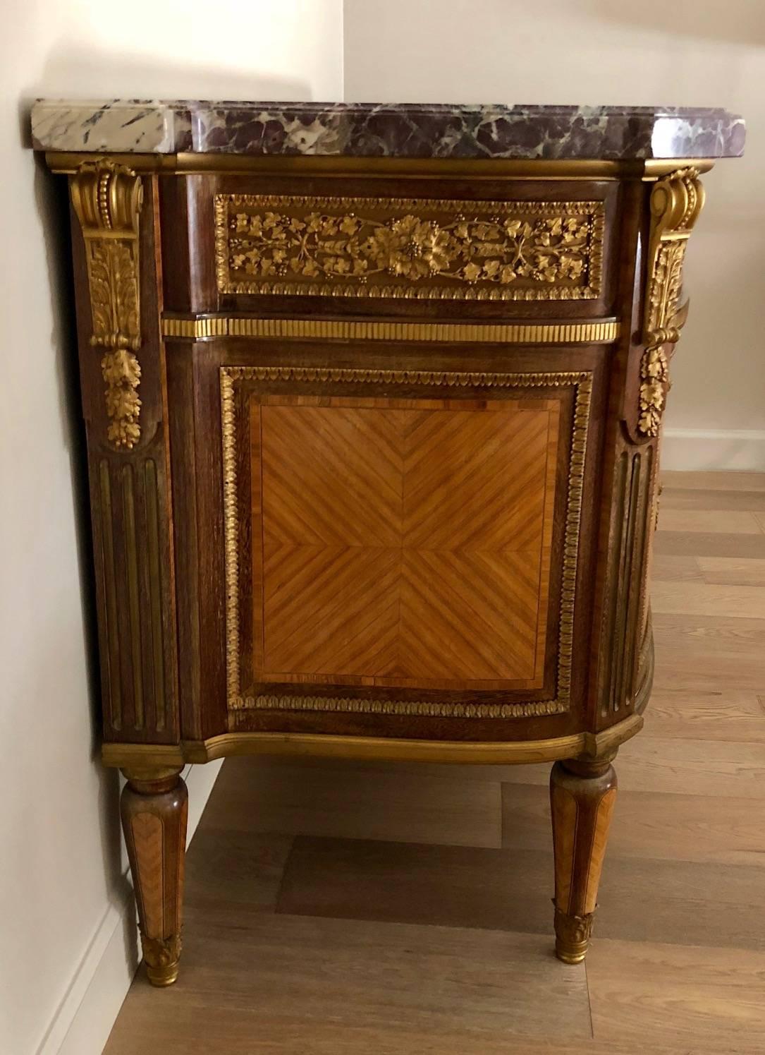 19th Century Fine French Louis XVI Style Gilt Bronze-Mounted Cabinet by Frédéric Schmit