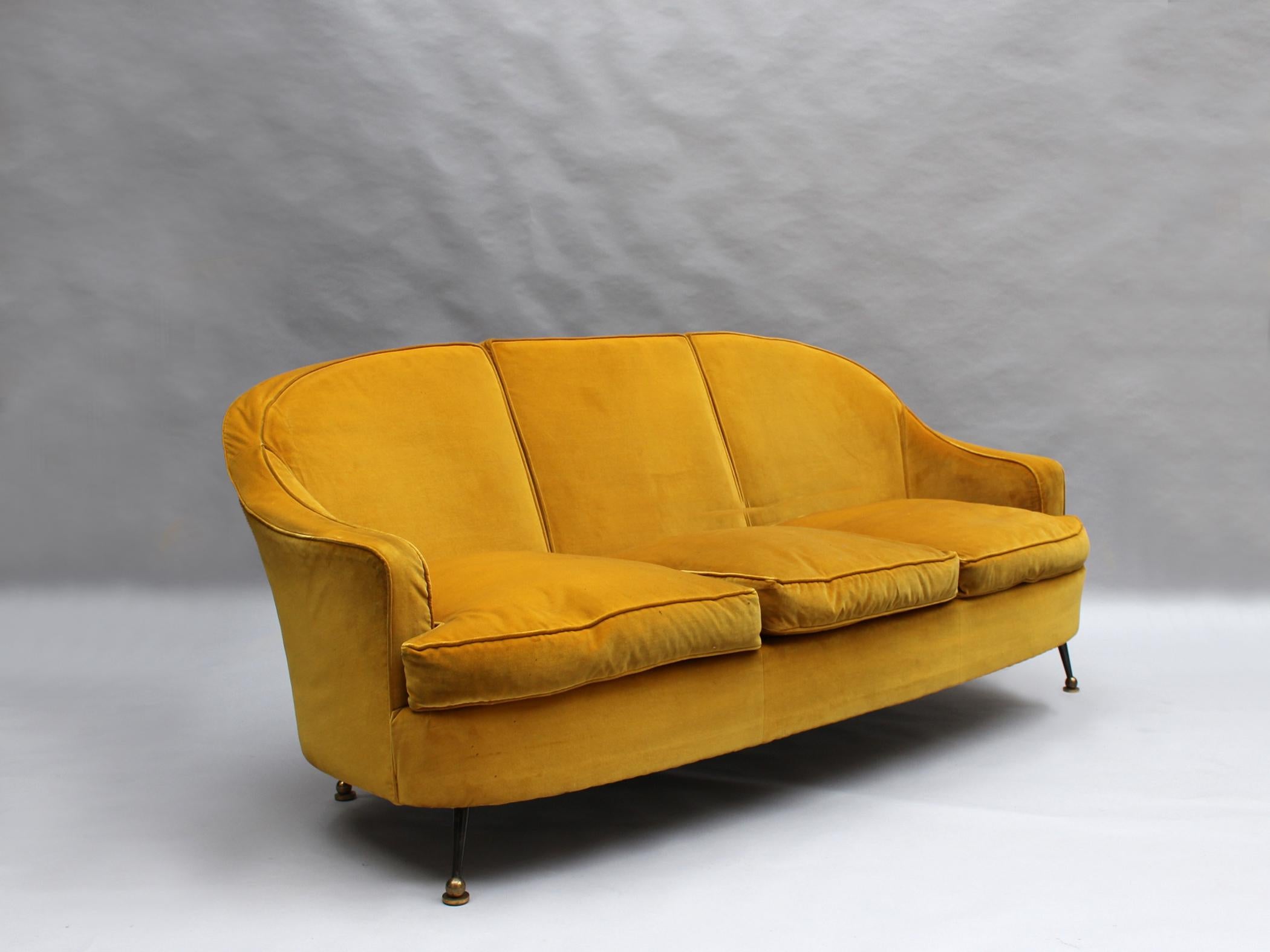 Metal Fine French Mid-Century Sofa by Leleu