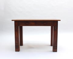 A Fine French Modernist Solid Oak Desk