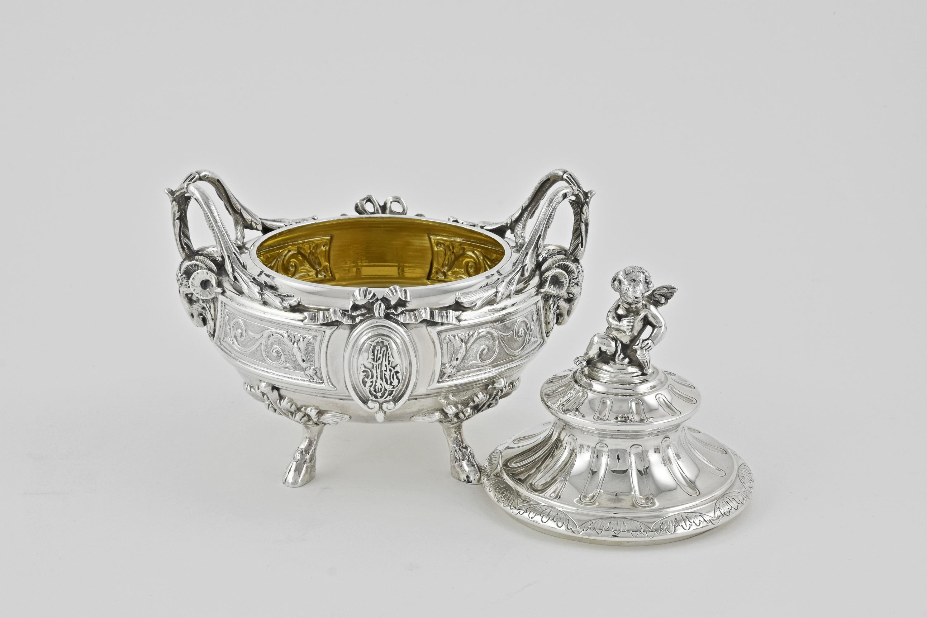 A Fine French Six Piece Silver Tea Set For Sale 5