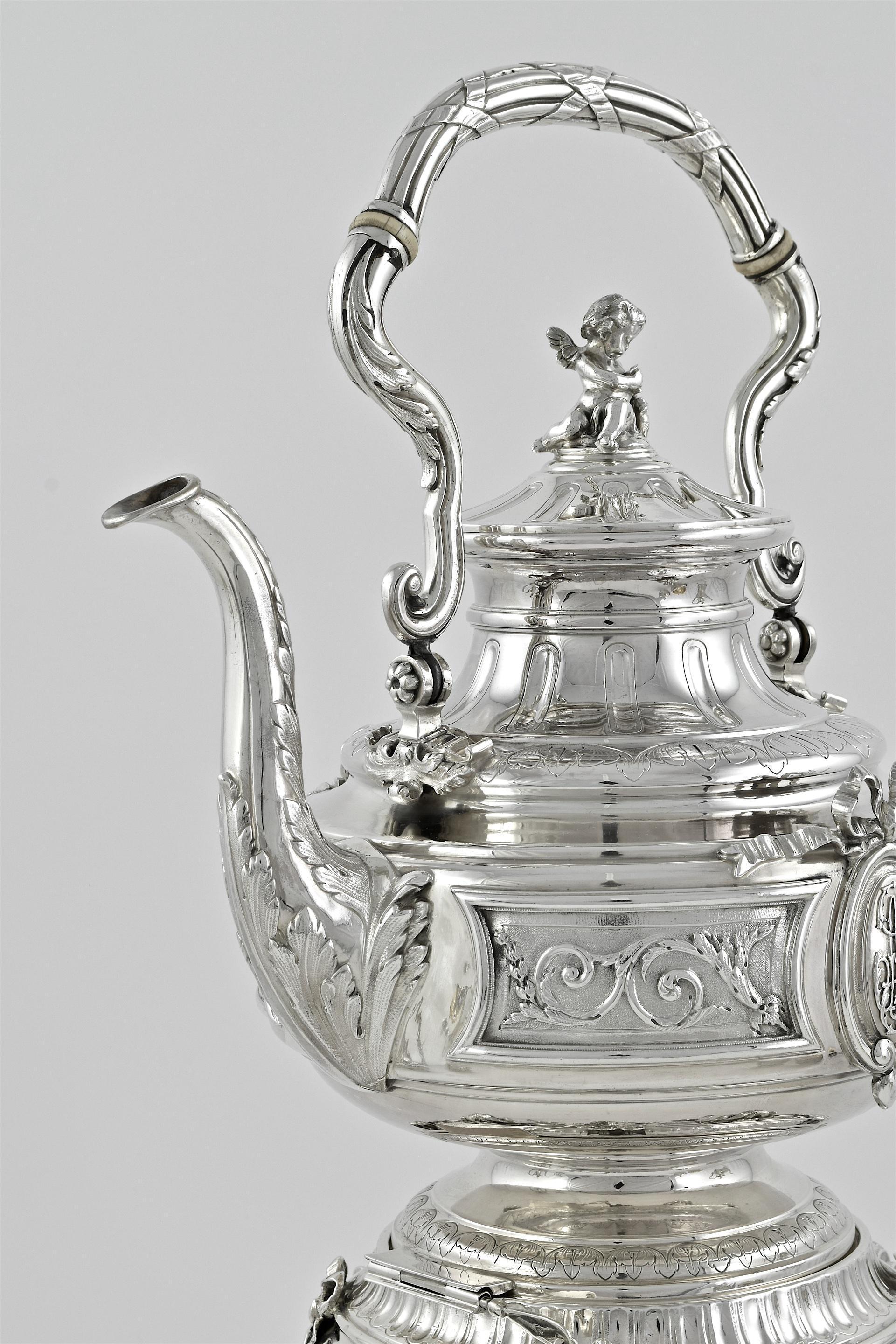 Late 19th Century A Fine French Six Piece Silver Tea Set For Sale