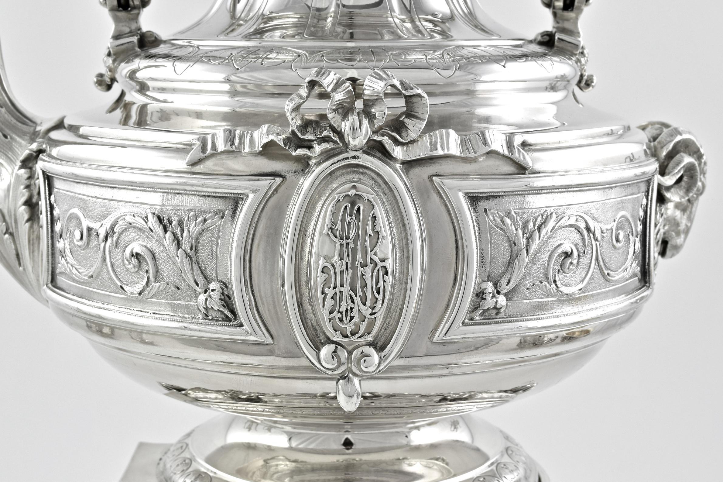 A Fine French Six Piece Silver Tea Set For Sale 1