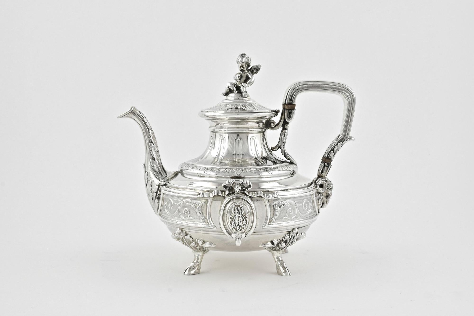 A Fine French Six Piece Silver Tea Set For Sale 2