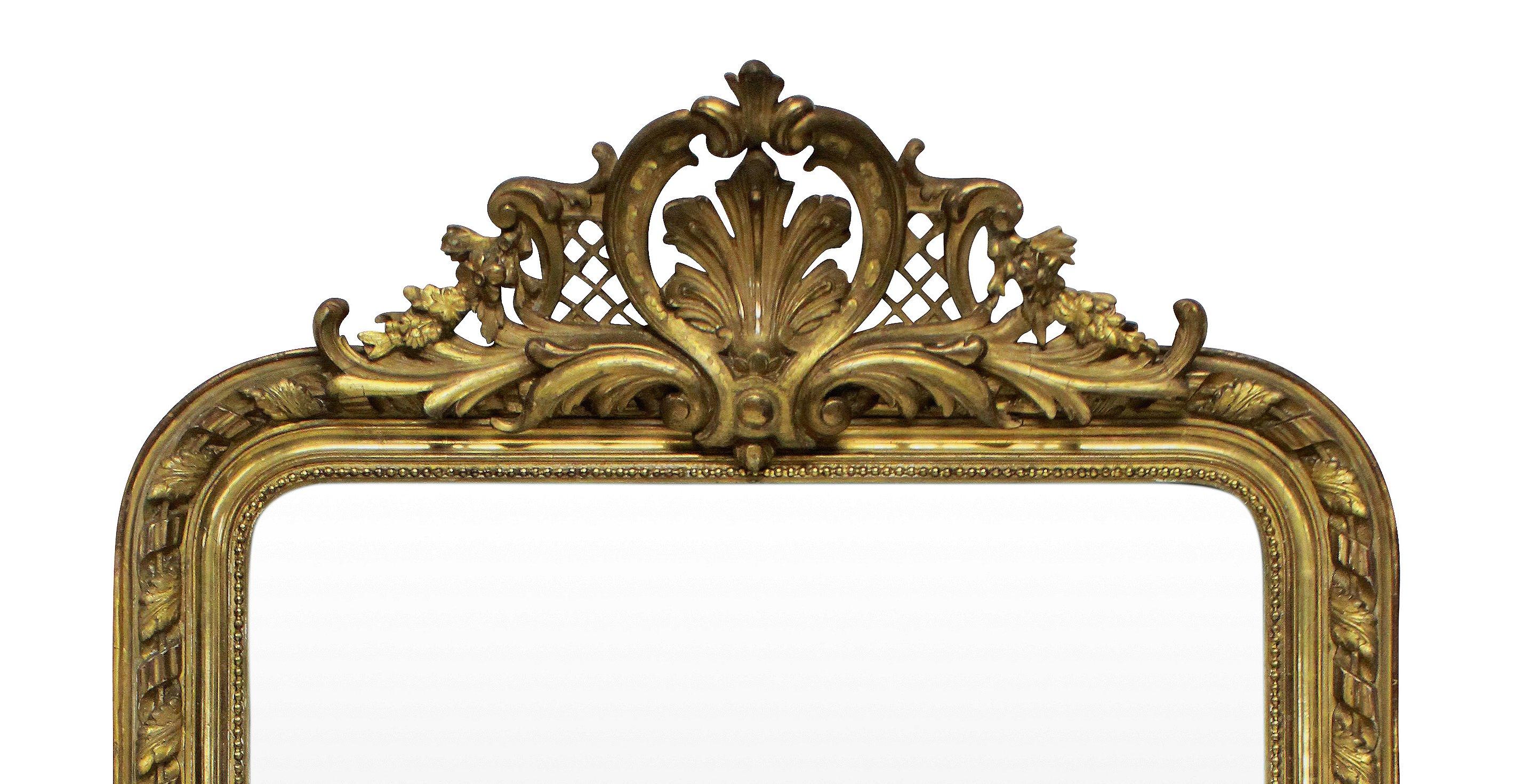 Fine French Water Gilded over Mantle Mirror 1