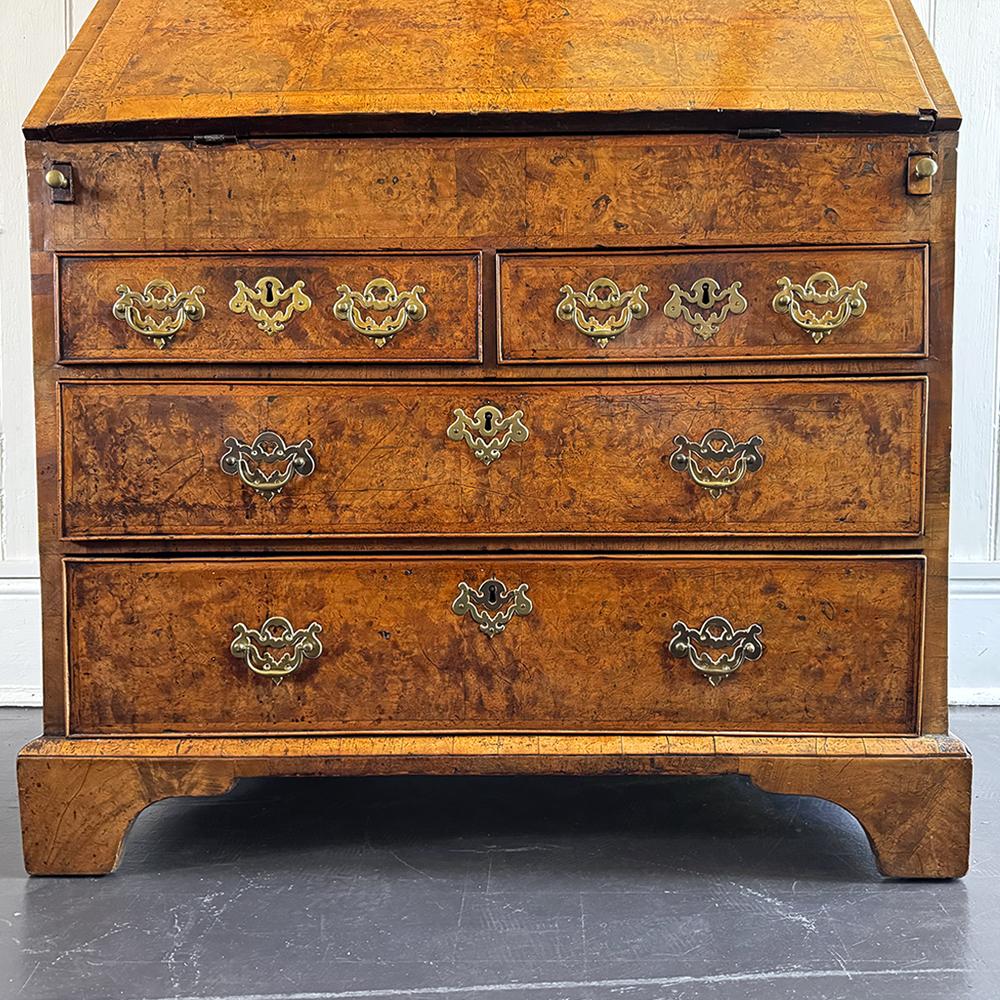 A Fine George II English Walnut Bureau Bookcase For Sale 9