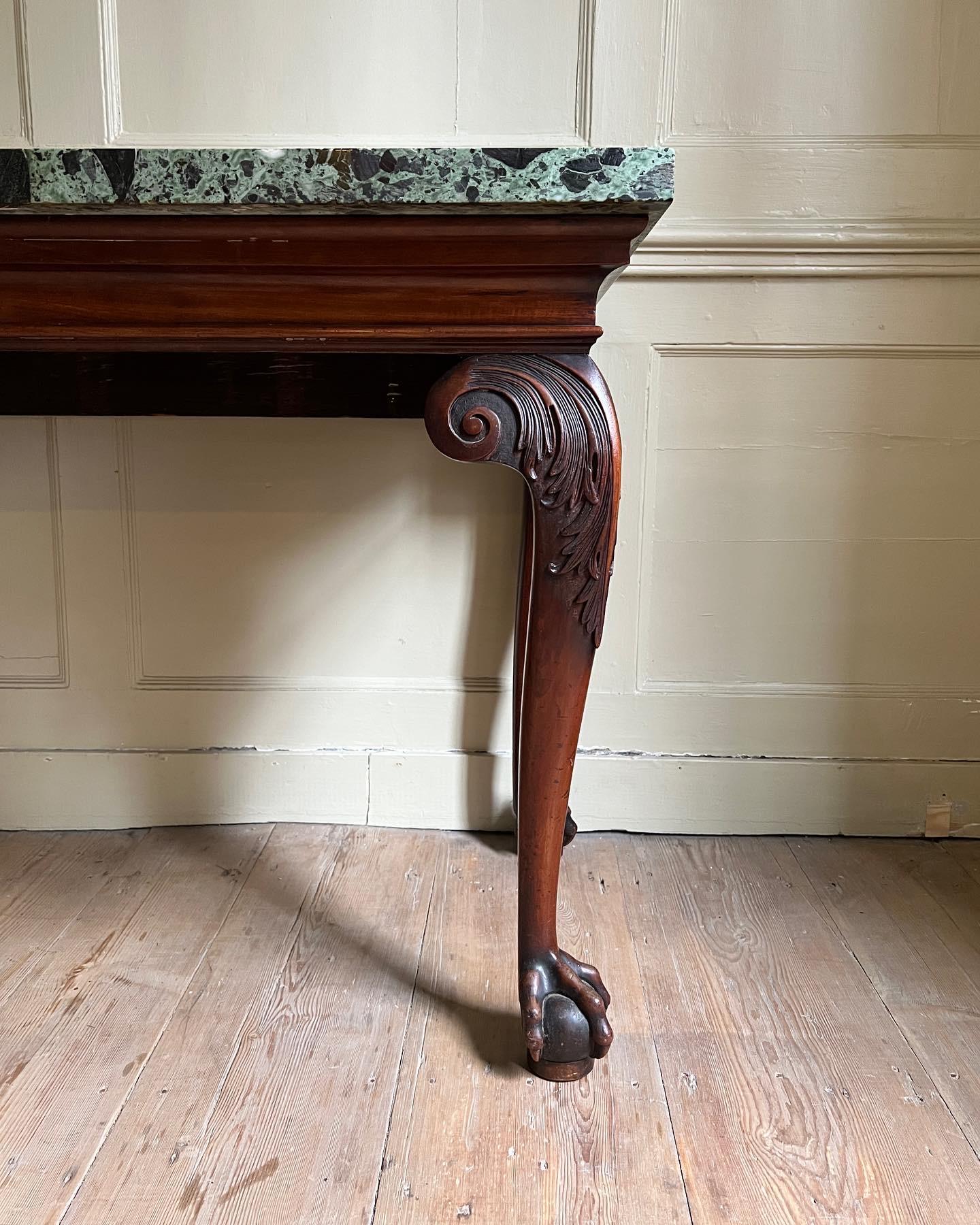 English Fine George II Mahogany Marble Top Serving Table, C.1740