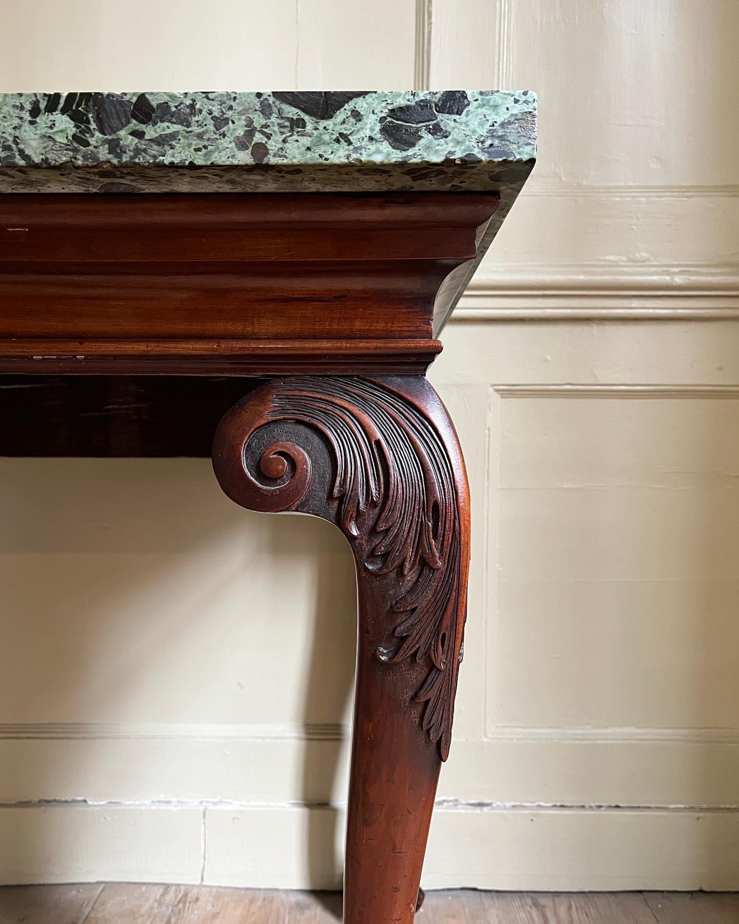 Carved Fine George II Mahogany Marble Top Serving Table, C.1740