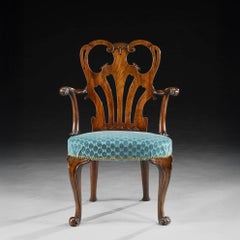 A Fine George II Period Carved Mahogany Armchair