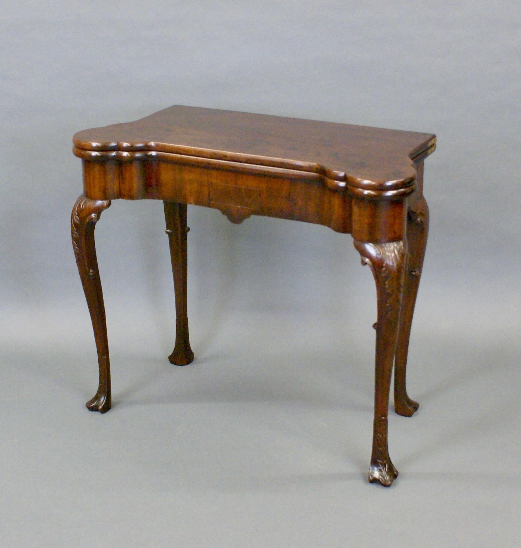 Chippendale Fine George II Period Mahogany Carved Cabriole Leg Tea Table For Sale