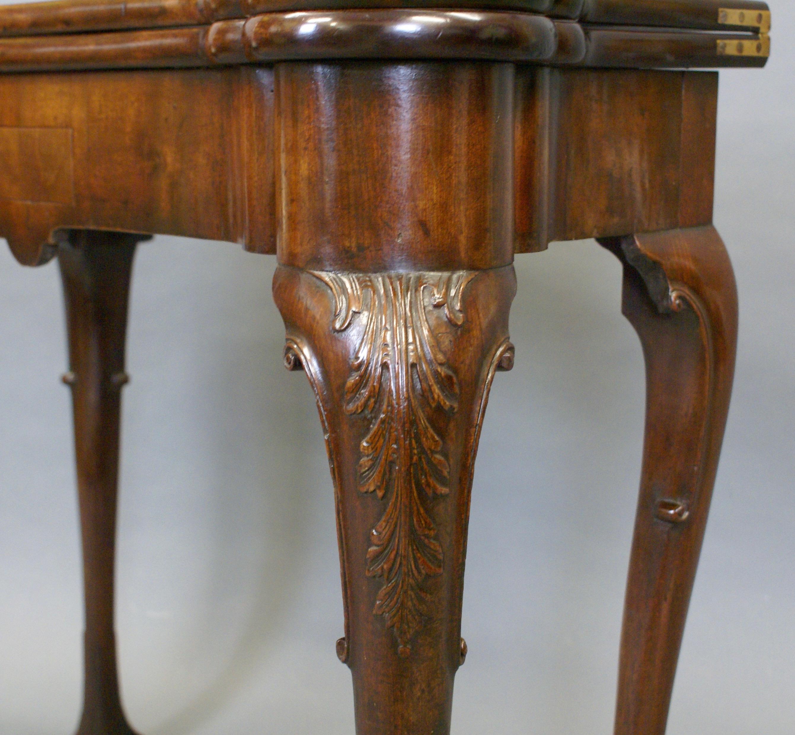 British Fine George II Period Mahogany Carved Cabriole Leg Tea Table For Sale