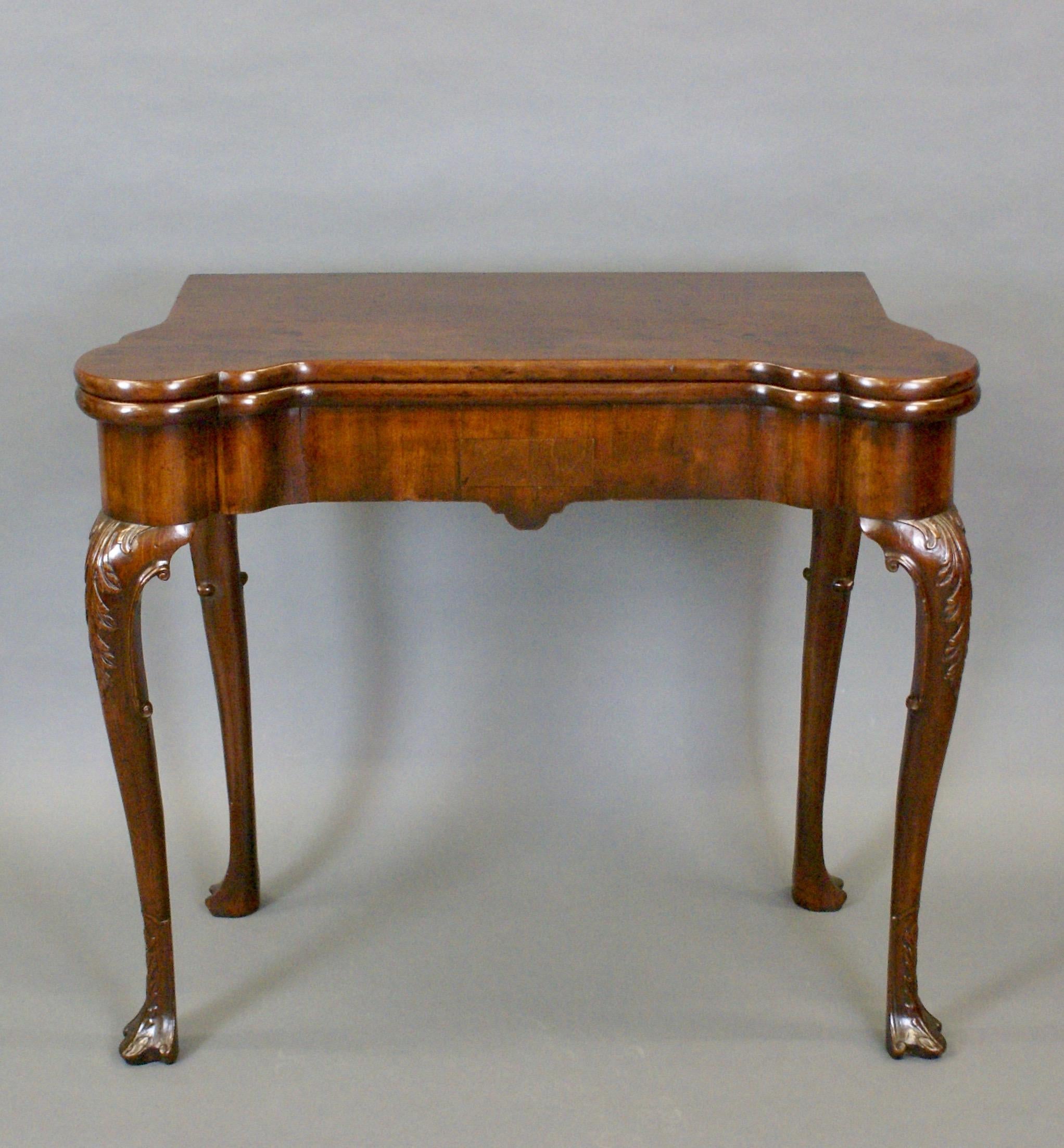 18th Century and Earlier Fine George II Period Mahogany Carved Cabriole Leg Tea Table For Sale