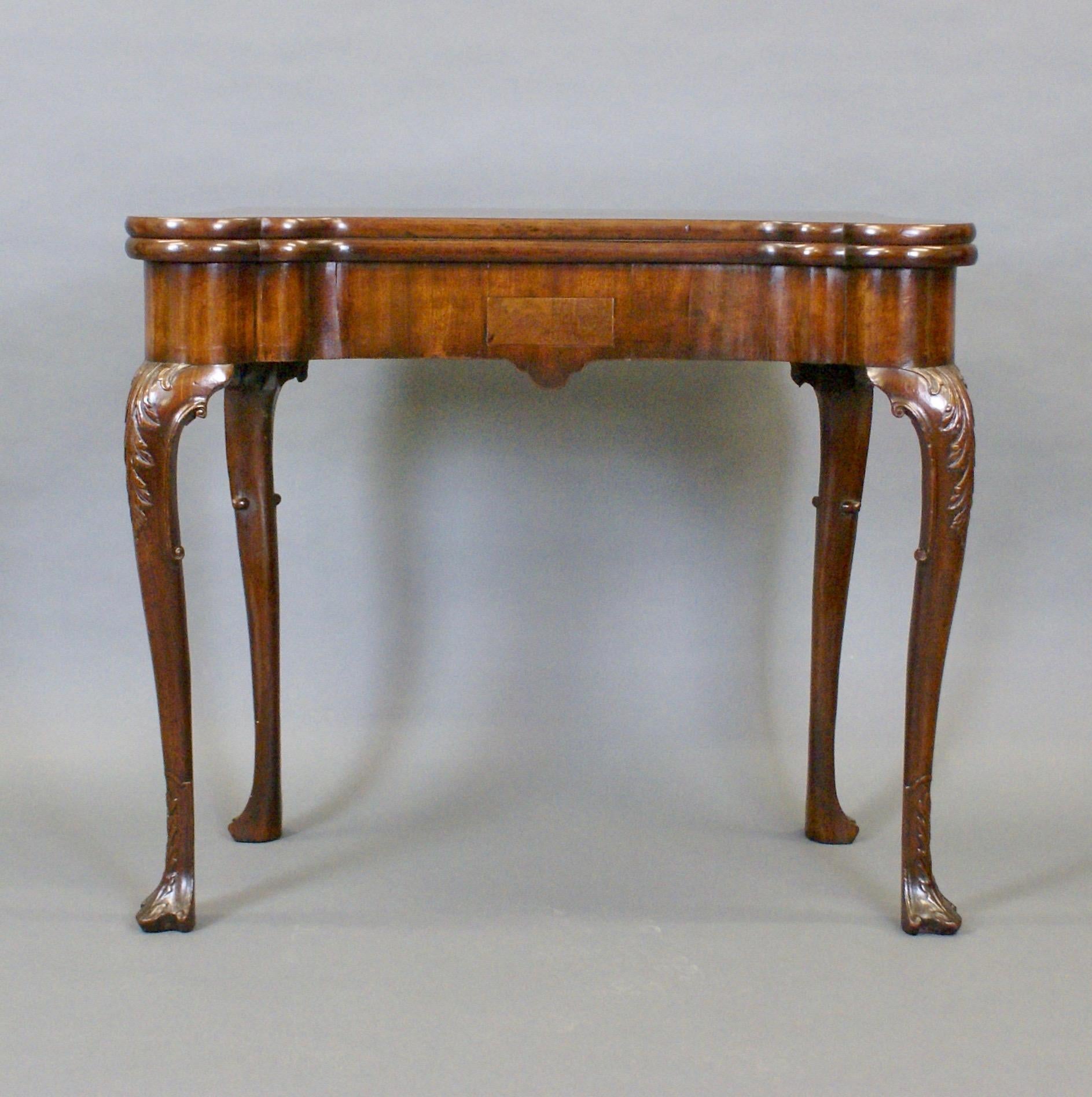 Fine George II Period Mahogany Carved Cabriole Leg Tea Table For Sale 1