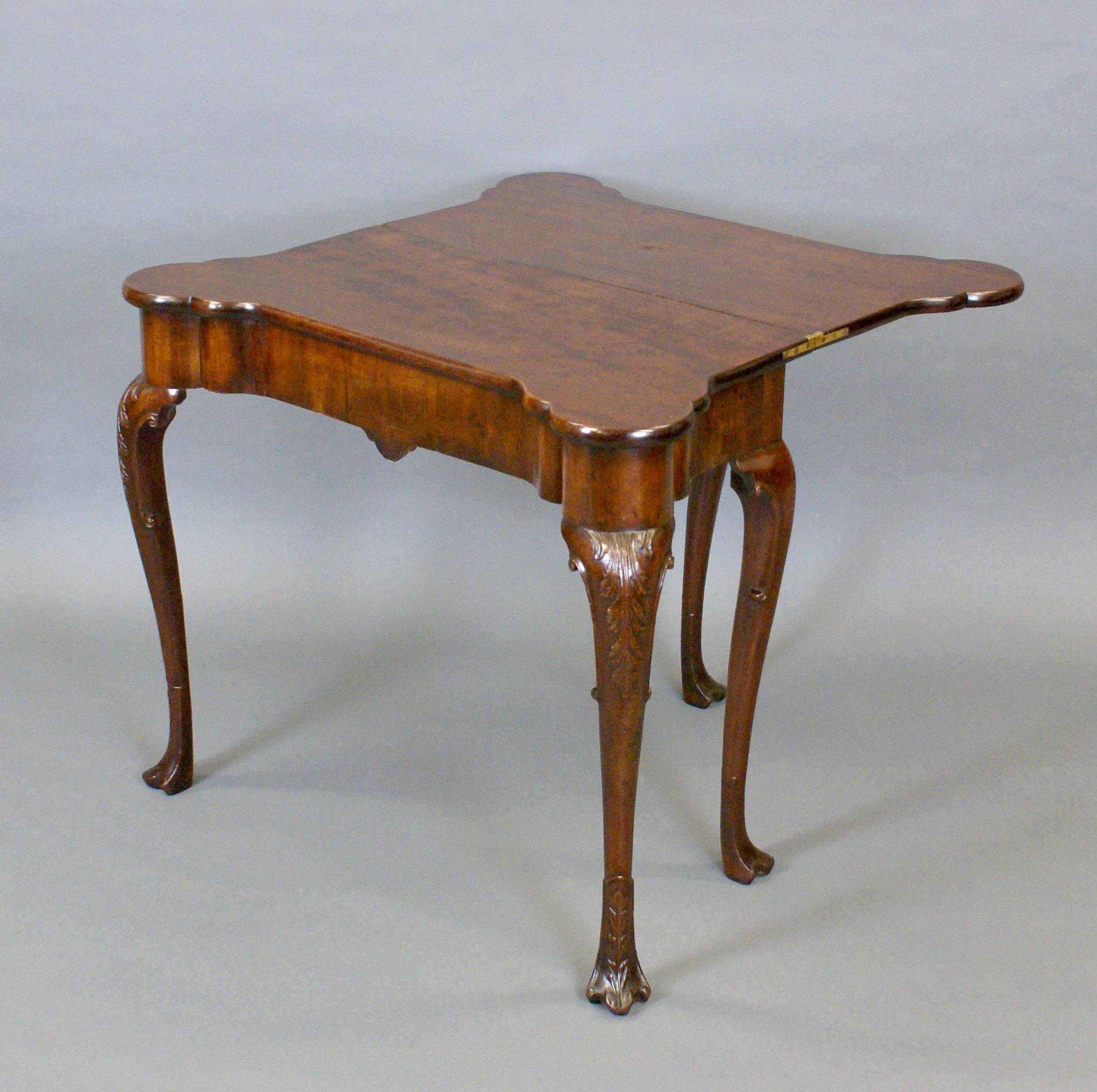 Fine George II Period Mahogany Carved Cabriole Leg Tea Table For Sale 2