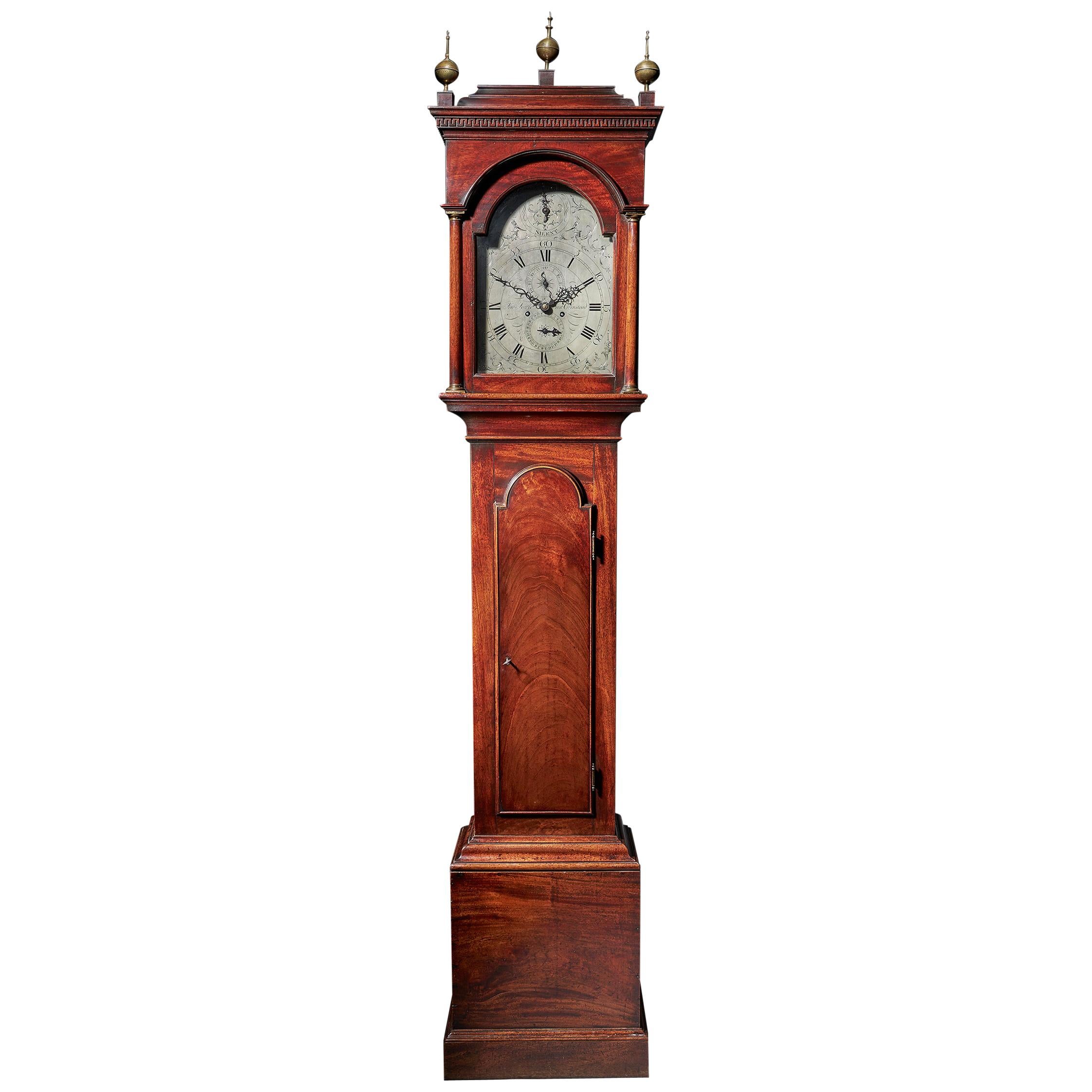 Fine George III 18th Century Period Mahogany Longcase Clock by Tomas Fowle For Sale