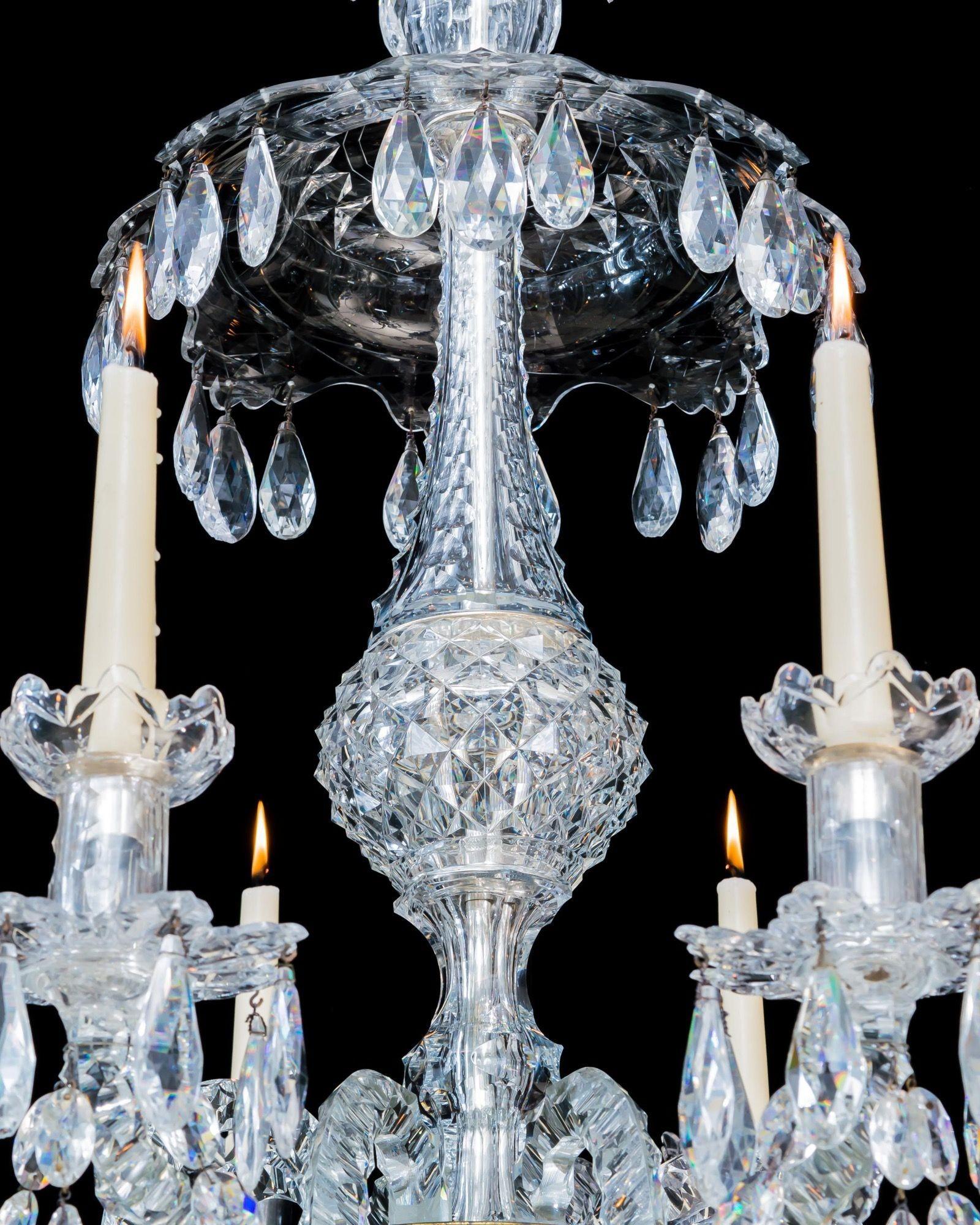 Vetro intagliato A Fine George Iii Chandelier By Christopher Heady in vendita