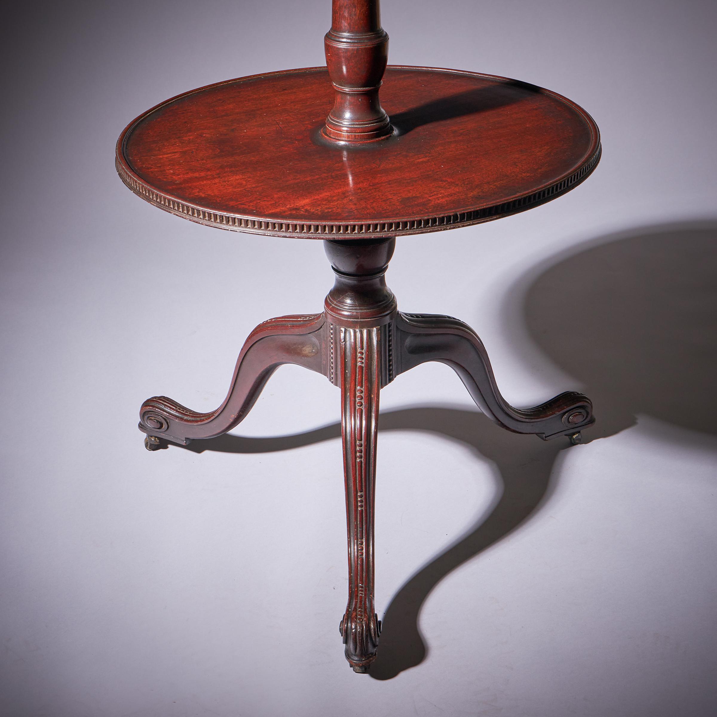 18th Century and Earlier A Fine George III Chippendale Mahogany Dumb Waiter, Circa 1760. England.  For Sale