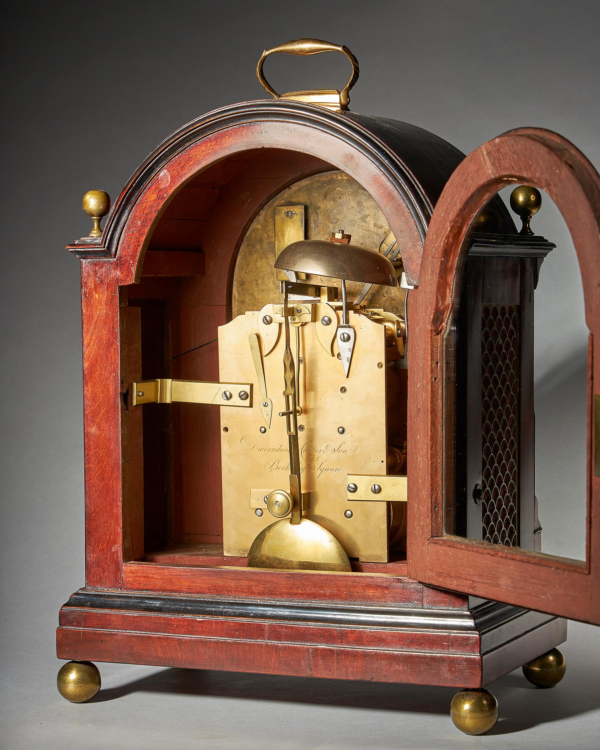Fine George III Eight-Day Striking Mahogany Bracket Clock with Trip Repeat 1