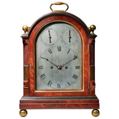 Antique Fine George III Eight-Day Striking Mahogany Bracket Clock with Trip Repeat