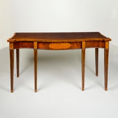 Fine George III Mahogany and Satinwood-Inlaid Serpentine Serving Table